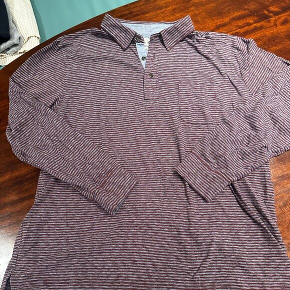 Faherty Long Sleeve Striped Polo - Picture 1 of 4